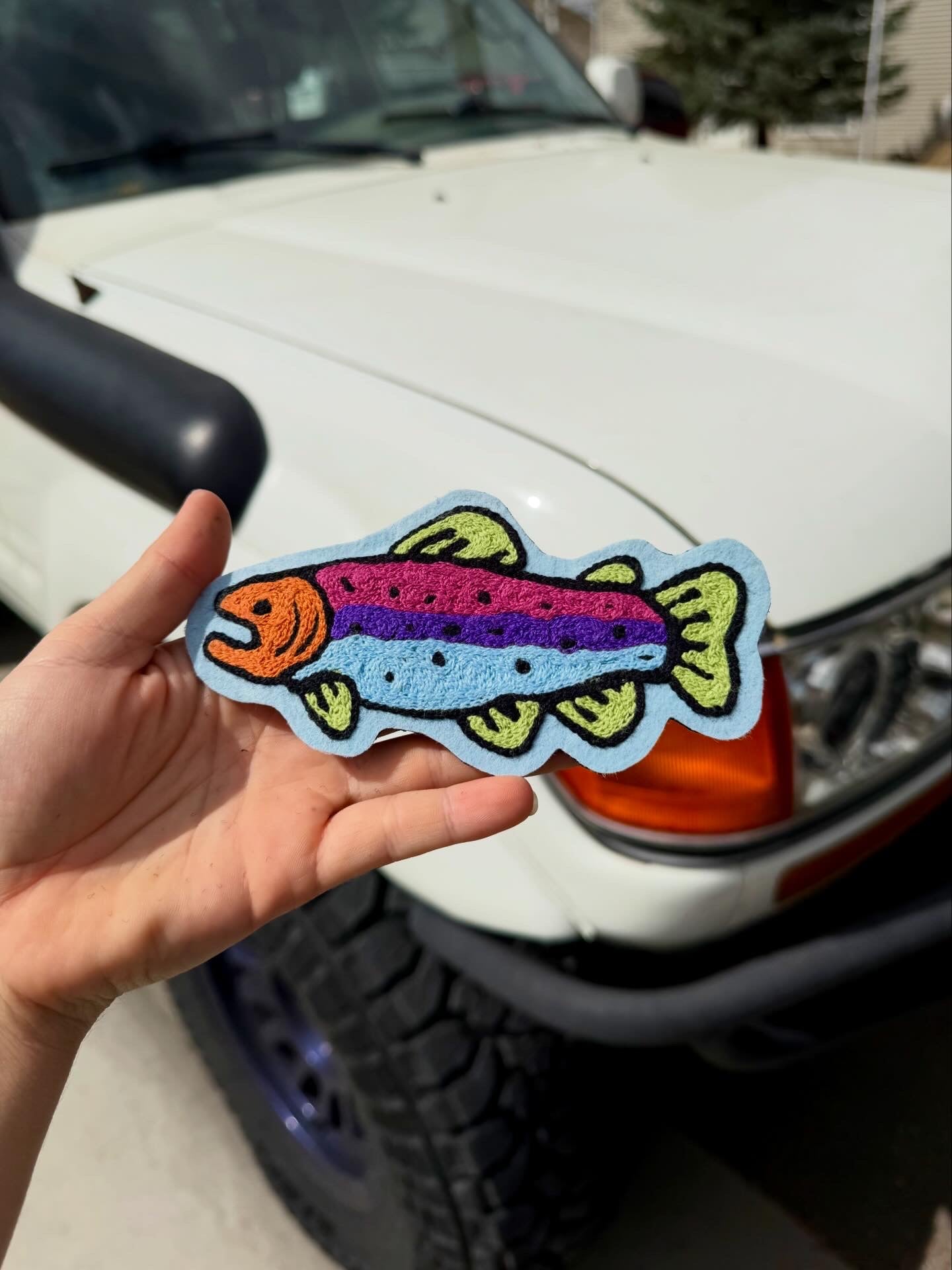 Trout Chainstitched Patch