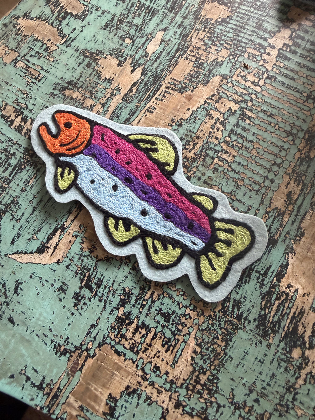 Trout Chainstitched Patch