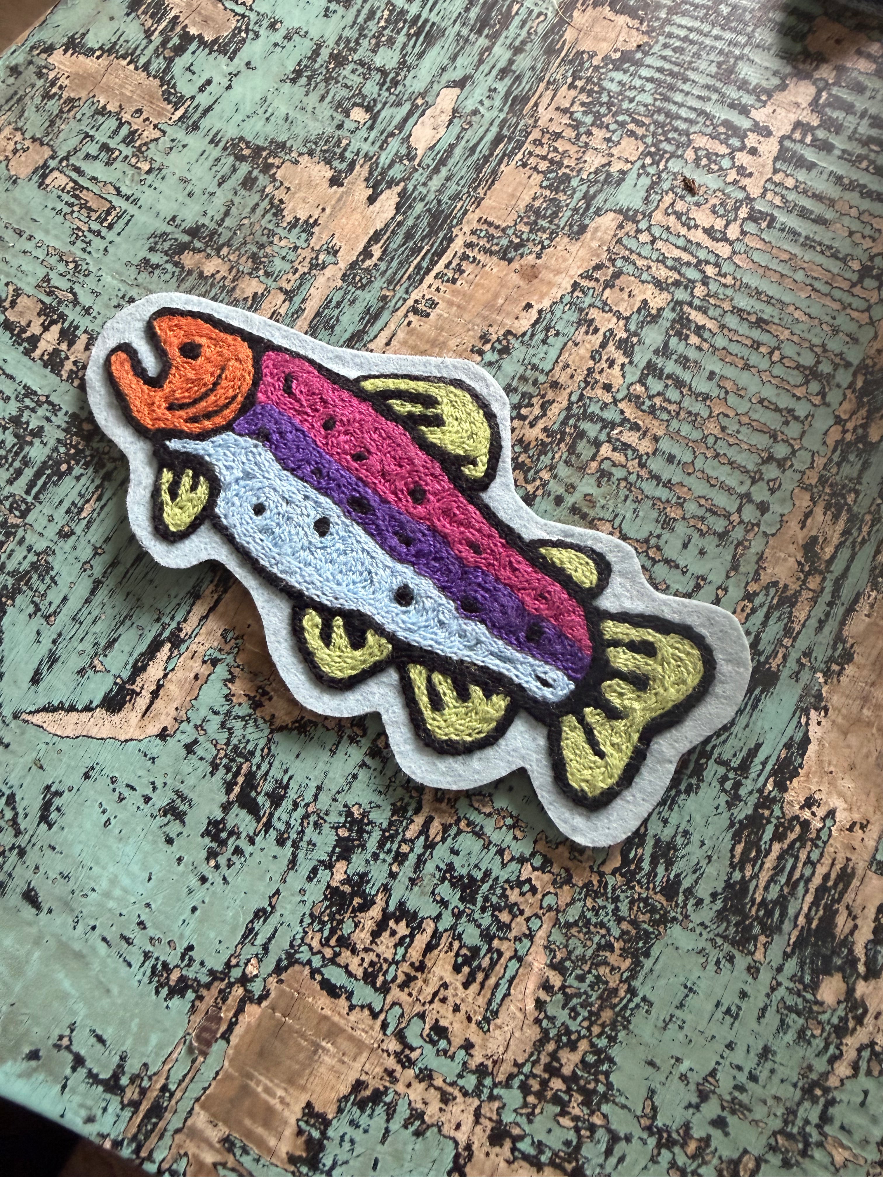 Trout Chainstitched Patch