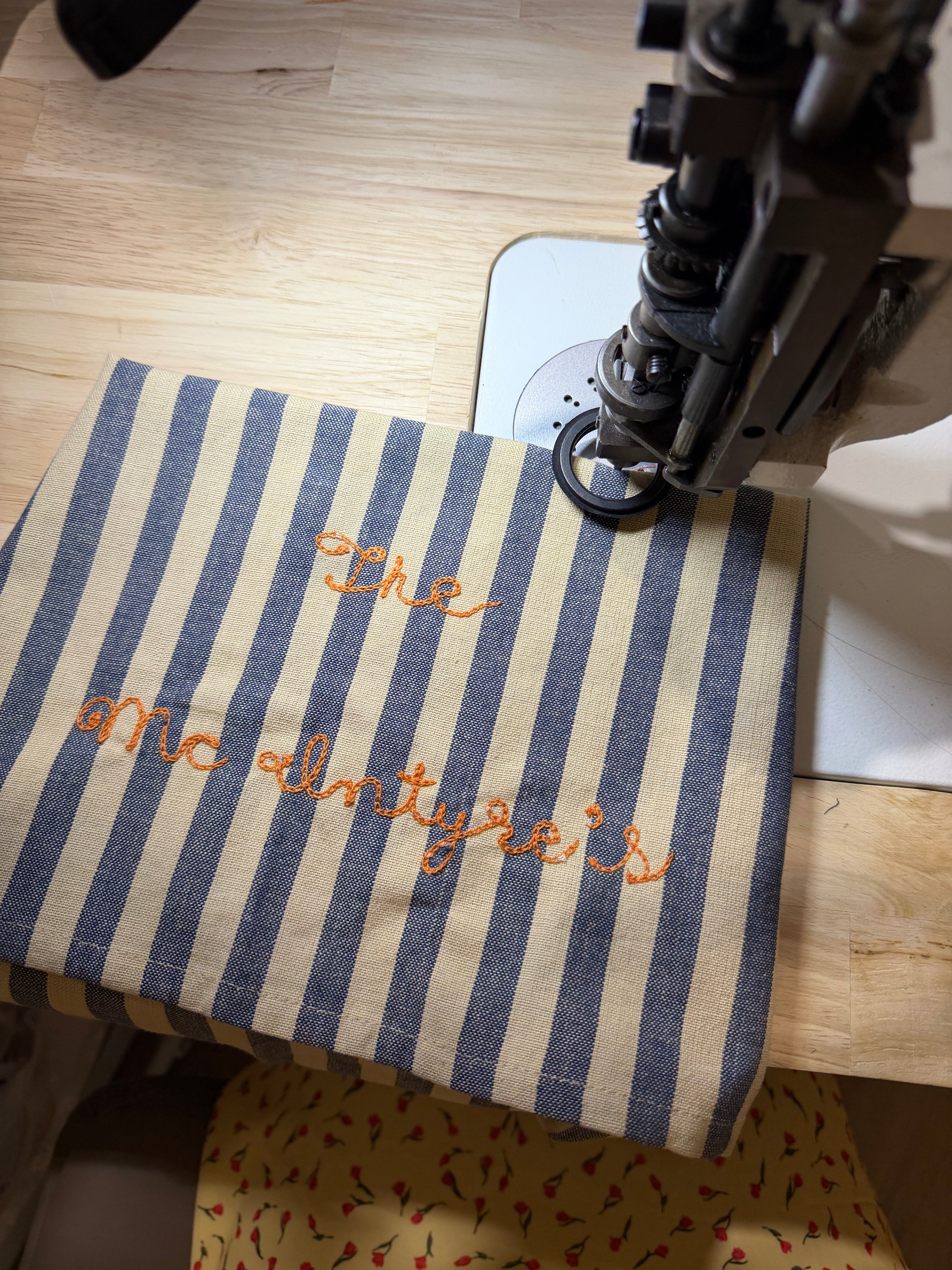 Chainstitched Tea Towel