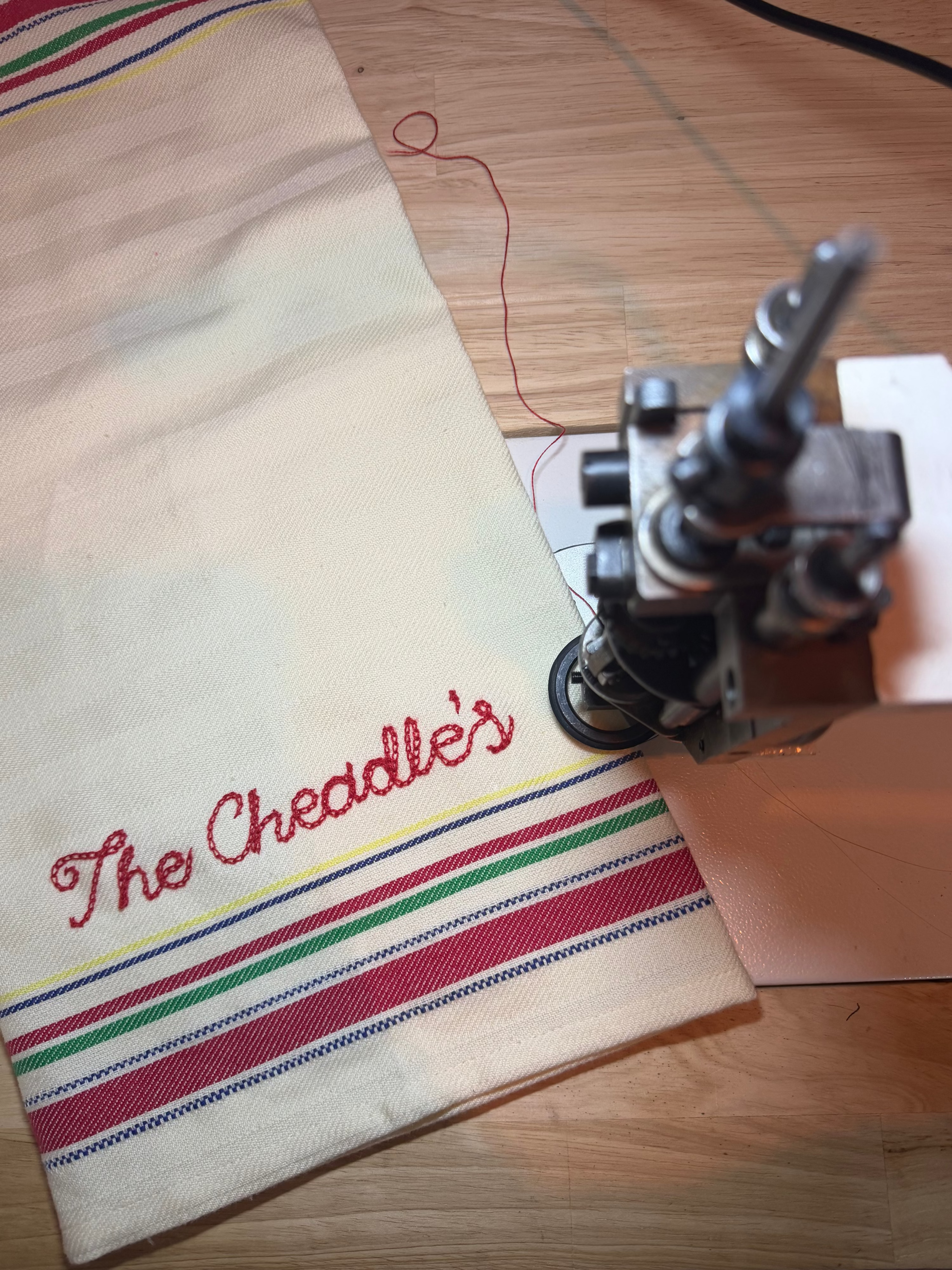 Chainstitched Tea Towel