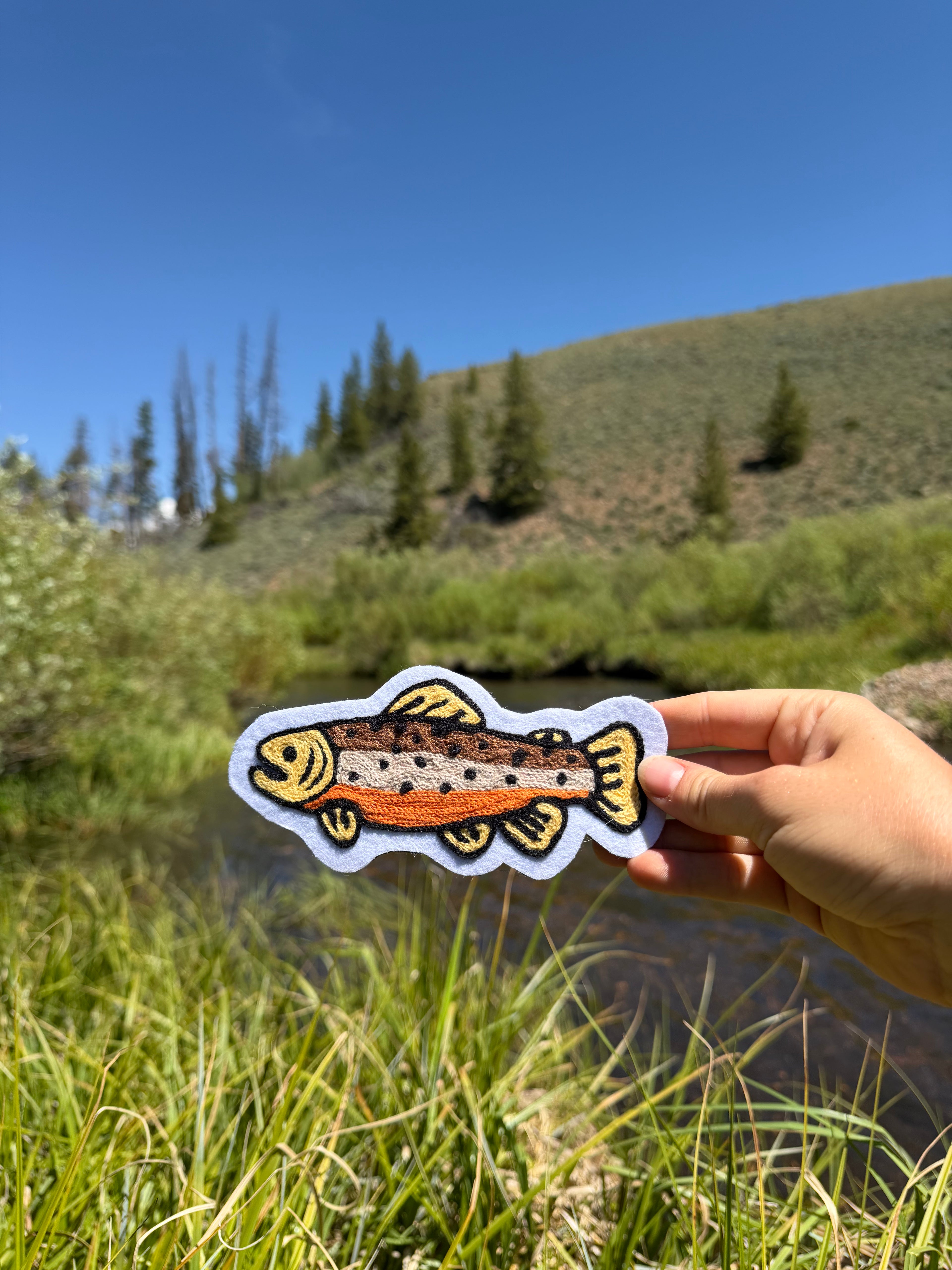 Trout Chainstitched Patch