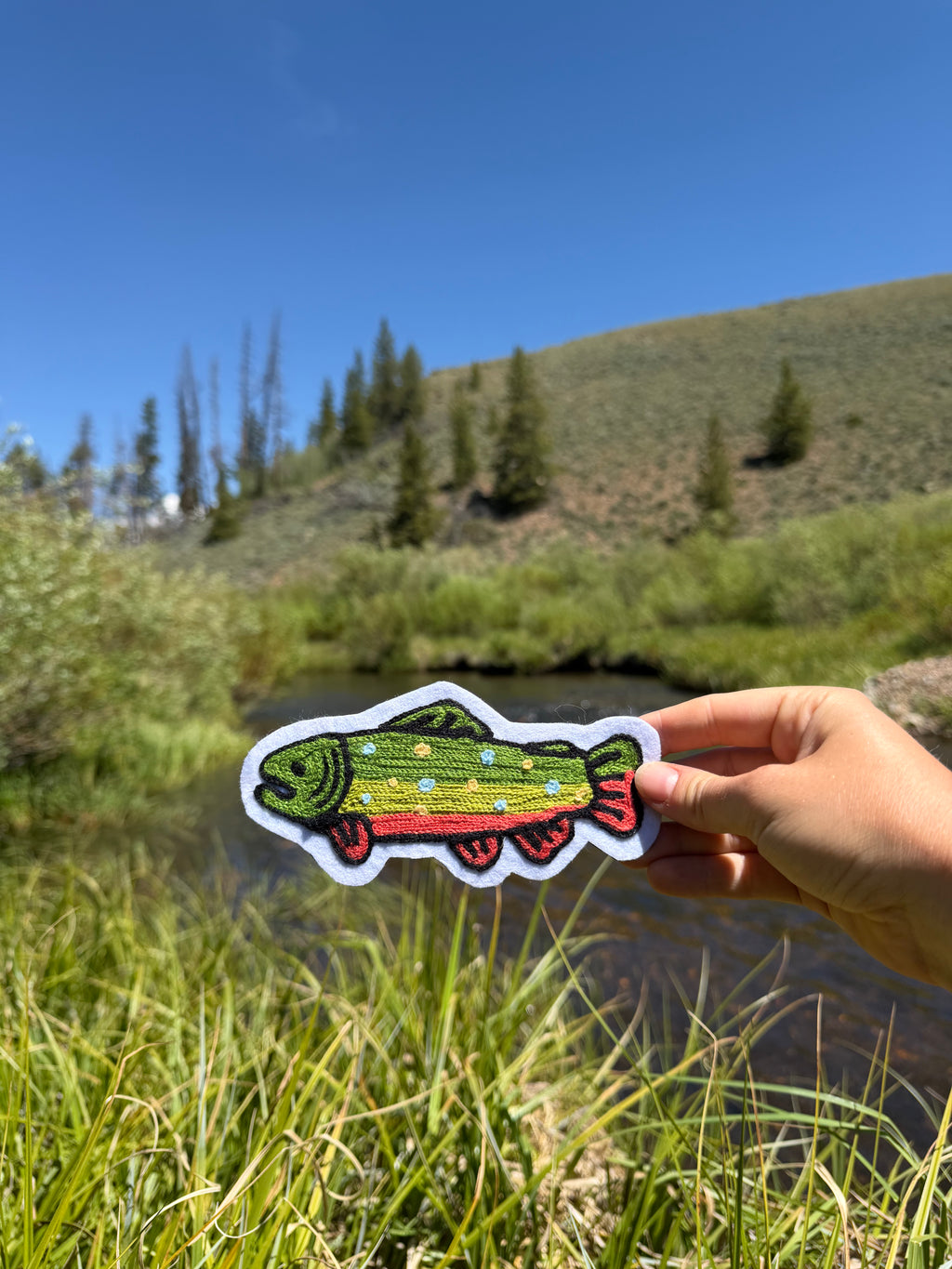 Trout Chainstitched Patch