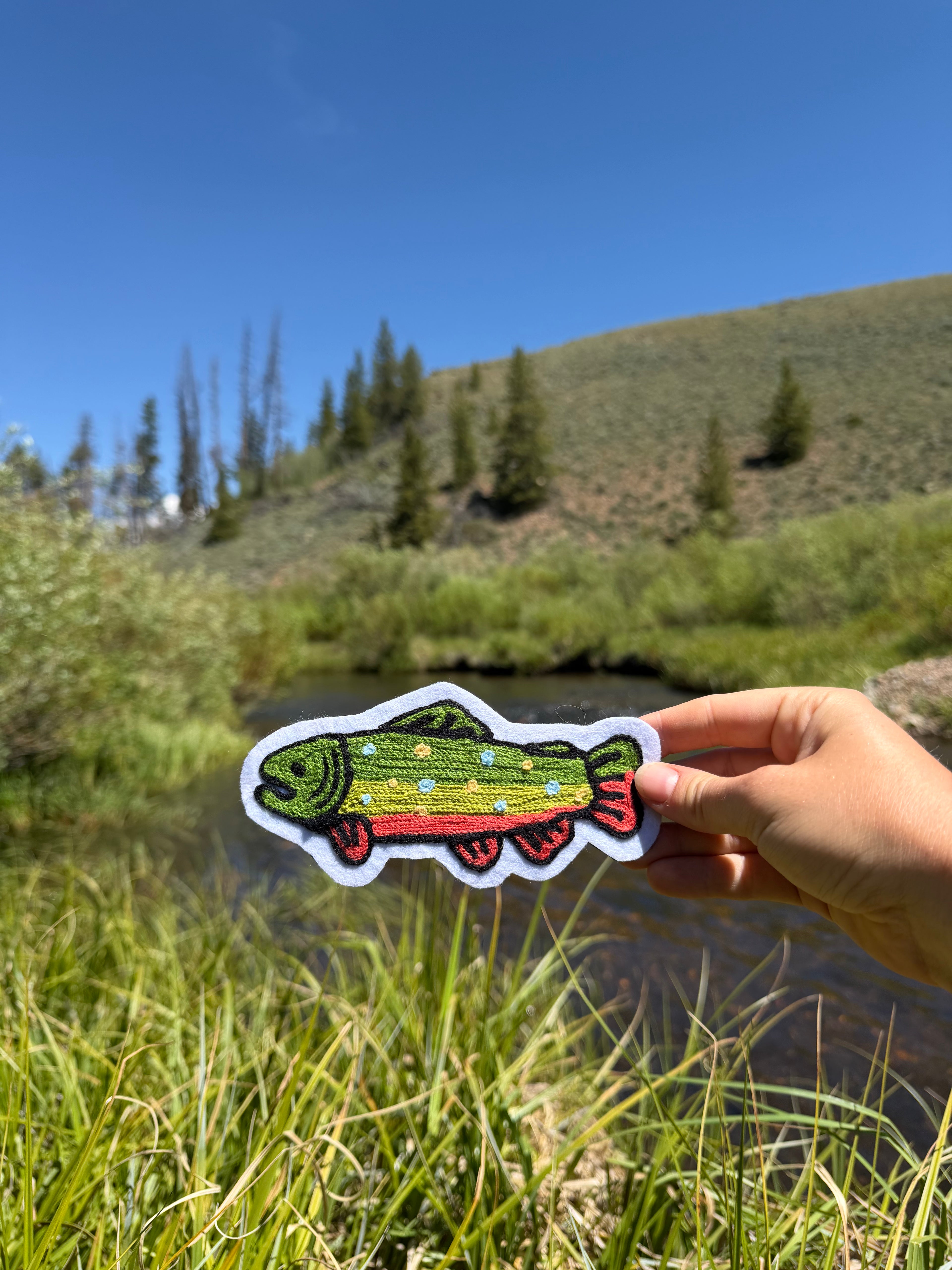 Trout Chainstitched Patch