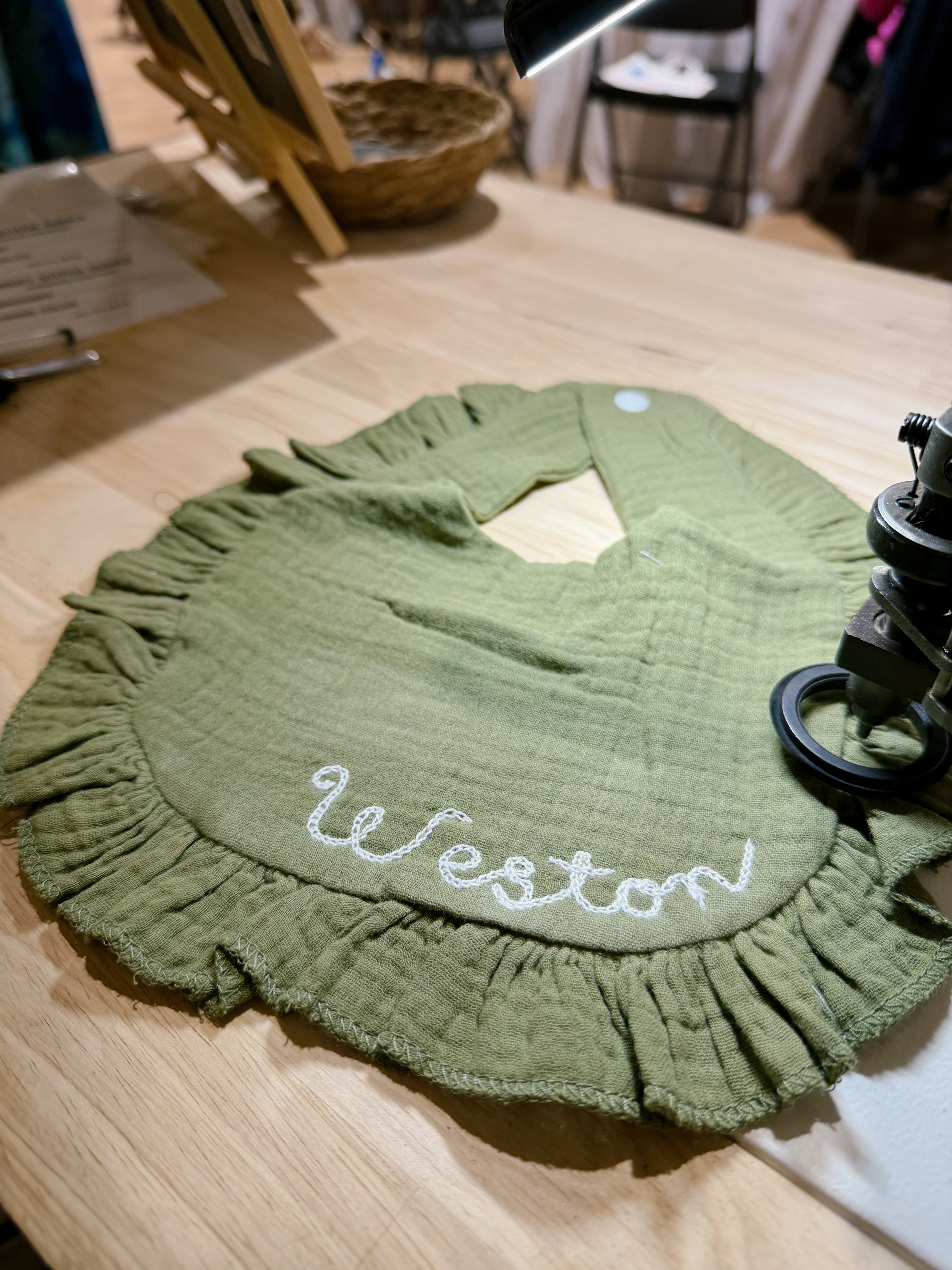 Baby Bib w/ Ruffle Trim