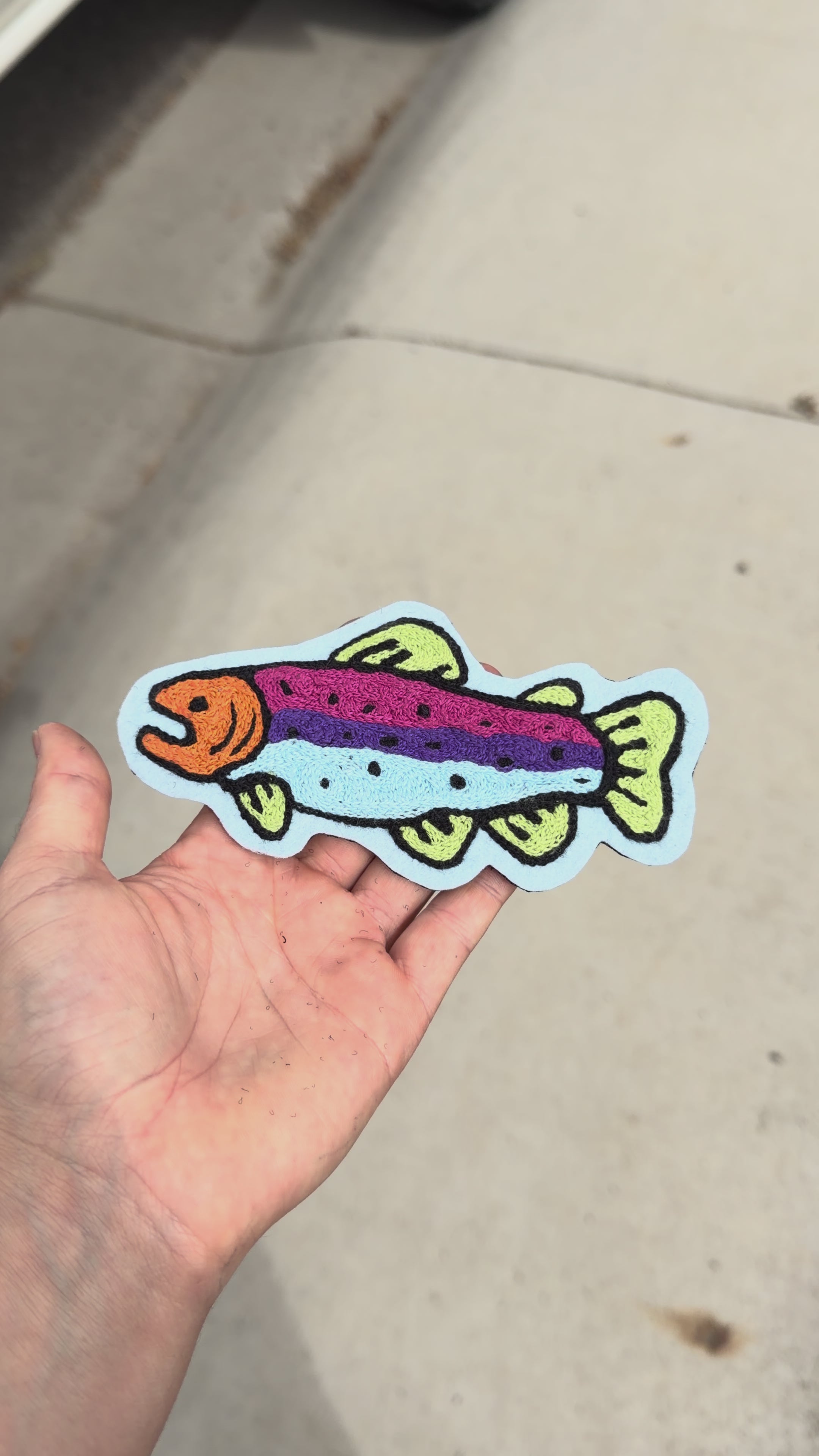 Trout Chainstitched Patch