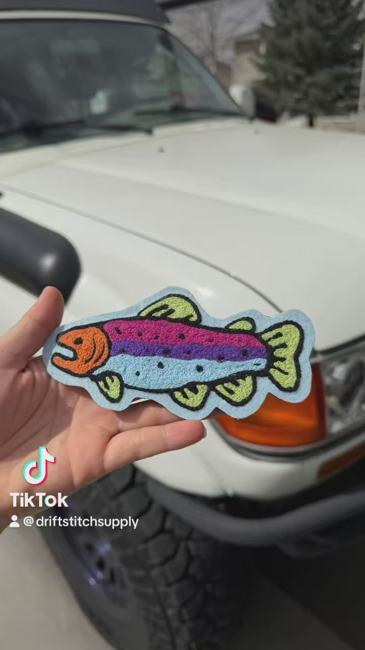 Trout Chainstitched Patch